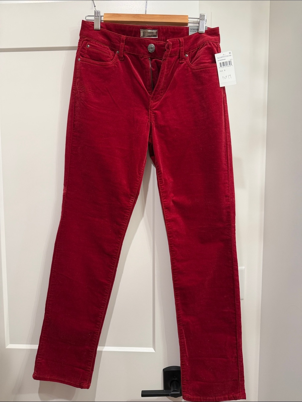 Kut from the Kloth Deep Red Corduroy Straight Leg Jeans